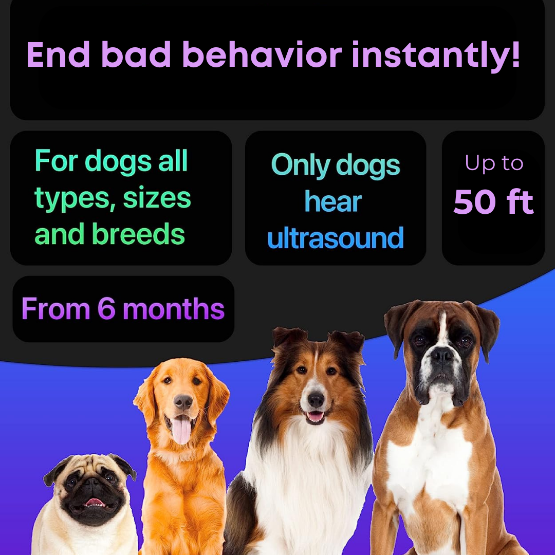 Ultrasonic Dog Training and Anti Dog Barking Device - Easy, safe and humane!